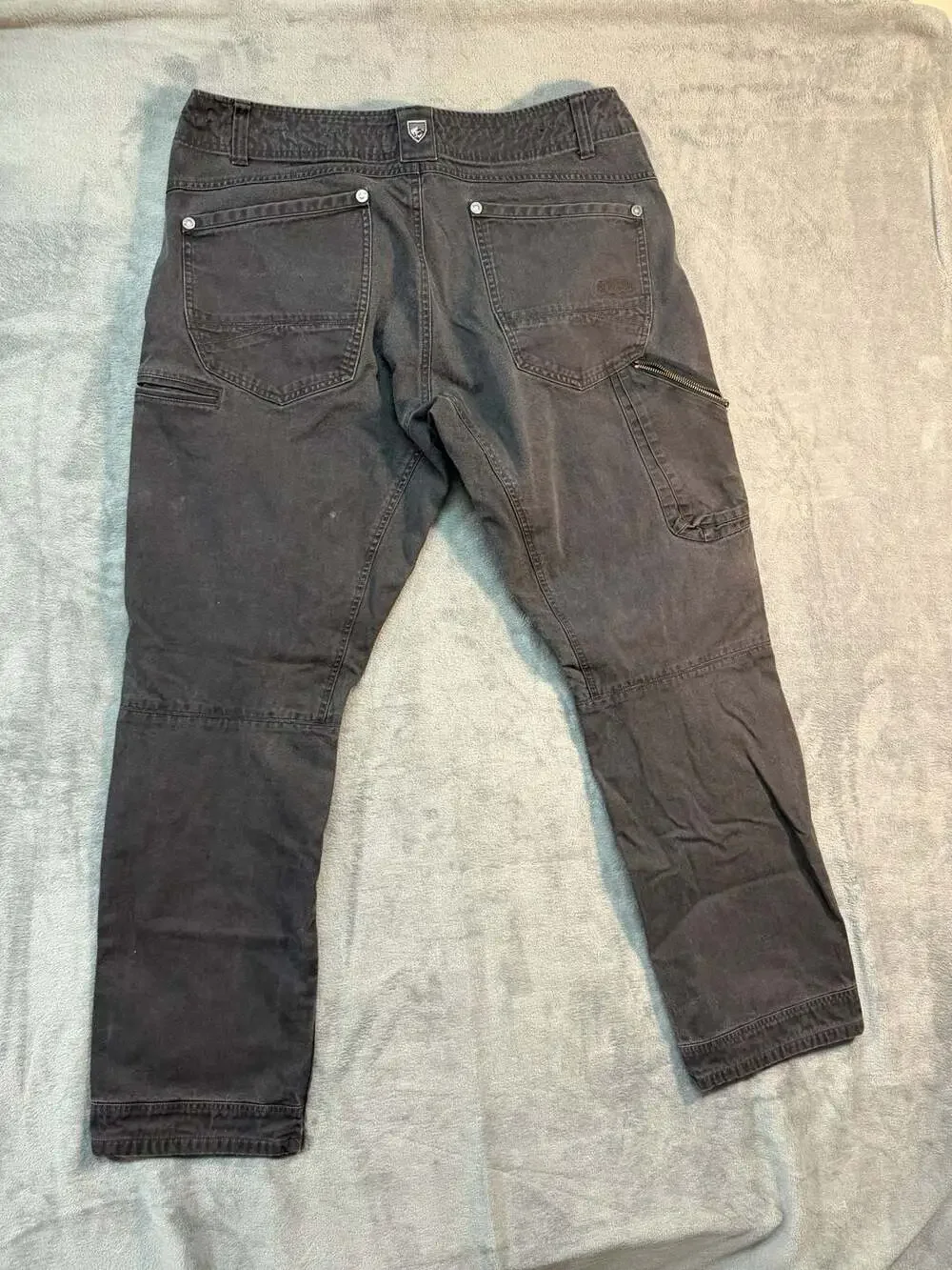 Kuhl Men's Charcoal Grey Vintage Patina Dye Canvas Hiking Work Pants 36x34